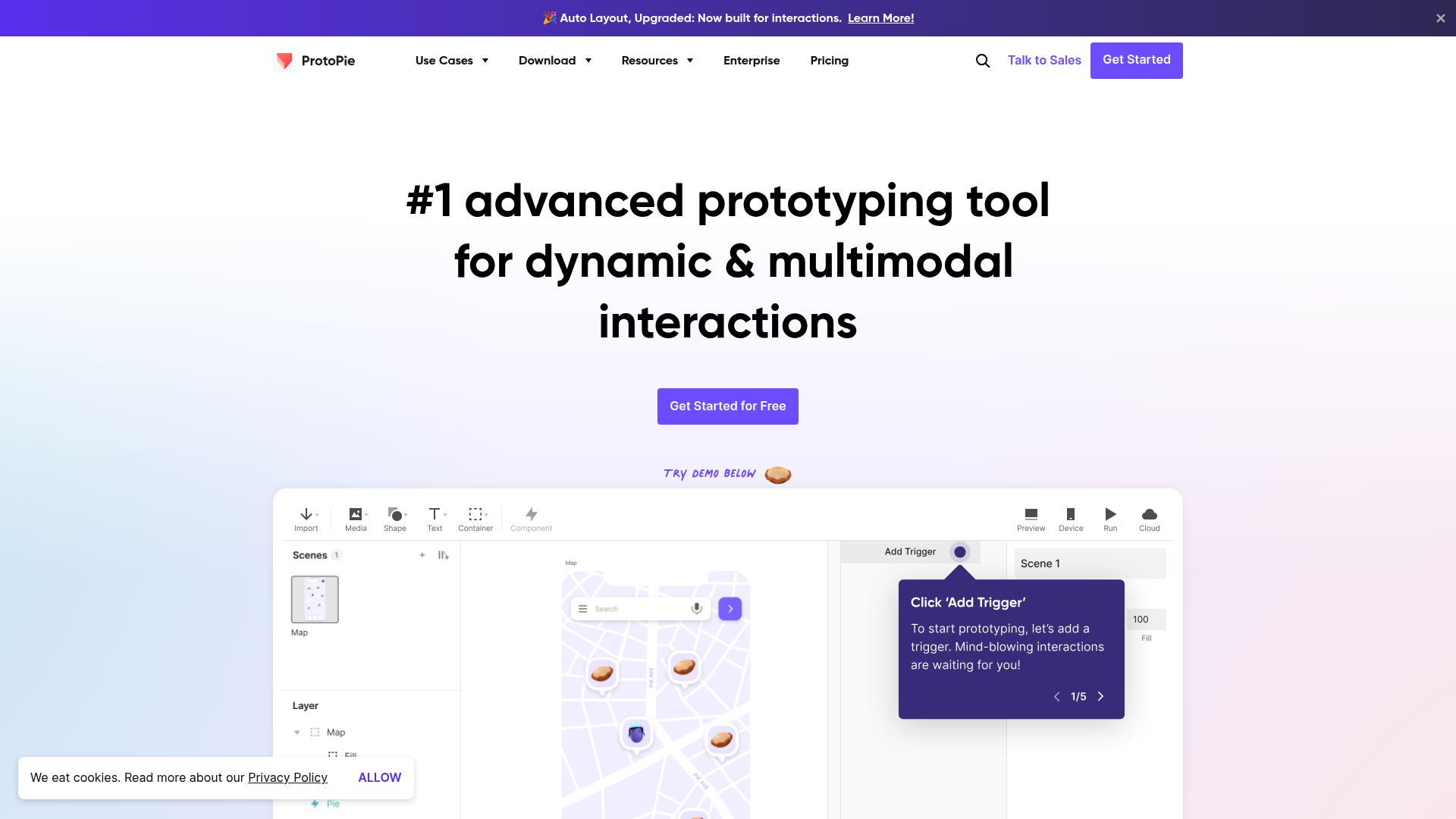 <h2>Advanced prototyping tool for creating realistic interactive designs.</h2><hr><h3><strong>1. Overview</strong></h3><p>ProtoPie is a high-fidelity prototyping tool that allows designers to build highly interactive and sensor-based prototypes without writing code. Developed by a South Korean startup, ProtoPie supports logic-driven interactions, conditions, and real device integration, making it a go-to solution for prototyping complex user experiences. It’s especially useful for UI/UX designers, design teams, and product teams working on mobile, web, or embedded interfaces.</p><hr><h3><strong>2. Key Features</strong></h3><ul><li><p><strong>No-code interaction design</strong>: Build rich prototypes using triggers, responses, and conditions.</p></li><li><p><strong>Sensor integration</strong>: Use device sensors like gyroscope, tilt, sound, and proximity in prototypes.</p></li><li><p><strong>Cross-device prototyping</strong>: Create multi-screen interactions between different devices.</p></li><li><p><strong>Component system</strong>: Reuse and sync design components across projects.</p></li><li><p><strong>Figma &amp; Sketch import</strong>: Seamlessly import designs and preserve layers and structure.</p></li><li><p><strong>Cloud sharing</strong>: Share prototypes with links or embed them in presentations.</p></li><li><p><strong>ProtoPie Connect</strong>: Integrate with real hardware or apps for advanced prototyping.</p></li><li><p><strong>Interaction recording</strong>: Capture and review prototype interactions for testing.</p></li><li><p><strong>Team libraries</strong>: Manage shared assets and components within teams.</p></li><li><p><strong>Enterprise-grade security</strong>: Offers SSO, advanced permissions, and on-premise options.</p></li></ul><hr><h3><strong>3. Type / Platform / Pricing / Integrations</strong></h3><ul><li><p><strong>Type:</strong><br><code>Prototyping</code>, <code>UI Design</code>, <code>Workflow Boosters</code>, <code>User Testing</code><br>ProtoPie supports interaction design workflows from static mockups to device-level testing, making it ideal for building and validating user experiences.</p></li><li><p><strong>Platform:</strong><br><code>Web</code>, <code>Windows</code>, <code>macOS</code>, <code>Mobile</code>, <code>Figma Plugins</code>, <code>Sketch Plugins</code><br>Accessible via desktop apps for macOS and Windows, with mobile apps for previewing on iOS and Android. Integrates directly with Figma and Sketch.</p></li><li><p><strong>Pricing:</strong><br>• <strong>Free Plan</strong> – $0/month: limited projects, basic features<br>• <strong>Pro Plan</strong> – $99/month: advanced interaction, sensor use, integrations<br>• <strong>Team Plan</strong> – $59/month/user (billed annually): team library, collaboration tools<br>• <strong>Enterprise Plan</strong> – custom pricing: security, on-premise deployment<br>✅ <strong>Free Plan available</strong>, <strong>Free Trial available</strong> on Pro</p></li><li><p><strong>Integrations:</strong><br>• <strong>Design Tools</strong>: Figma, Sketch<br>• <strong>Development</strong>: ProtoPie Connect, custom hardware<br>• <strong>API Access</strong>: available for enterprise clients</p></li></ul><hr><h3><strong>4. Best For</strong></h3><ul><li><p>UX designers creating advanced mobile or embedded prototypes</p></li><li><p>Teams testing sensor-based or gesture-driven interactions</p></li><li><p>Design teams syncing with Figma or Sketch workflows</p></li><li><p>Enterprises needing secure, scalable prototyping tools</p></li></ul><hr>