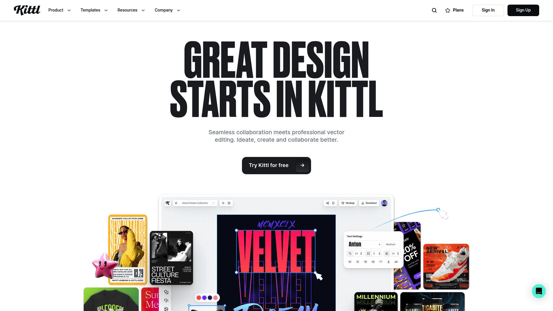 <h2>Online design platform for creating illustrations, logos, and graphics.</h2><hr><h3><strong>1. Overview</strong></h3><p>Kittl is a browser-based design platform that enables users to create illustrations, logos, T-shirts, posters, and other graphics directly in the web editor. Originally launched in 2021 by a Berlin-based team, Kittl offers professional-grade design tools with an intuitive UI and a vast library of templates, fonts, and AI features. It’s ideal for creators, small business owners, and designers who want to produce high-quality visuals without relying on complex software like Adobe Illustrator.</p><hr><h3><strong>2. Key Features</strong></h3><ul><li><p><strong>AI image generation</strong>: Create illustrations from text prompts with integrated AI image tools.</p></li><li><p><strong>AI text-to-vector</strong>: Generate scalable vector graphics from short descriptions.</p></li><li><p><strong>Template library</strong>: Access thousands of ready-to-use templates across categories.</p></li><li><p><strong>Font library</strong>: Use unique, high-quality fonts including vintage, script, and display styles.</p></li><li><p><strong>Text transformation tools</strong>: Apply effects like warp, shadow, and textures to typography.</p></li><li><p><strong>Built-in mockups</strong>: Instantly preview your designs on T-shirts, signs, or packaging.</p></li><li><p><strong>Drag-and-drop interface</strong>: Easily customize layouts and illustrations without design experience.</p></li><li><p><strong>Commercial licensing</strong>: All elements are safe for commercial use, including fonts and graphics.</p></li><li><p><strong>Download options</strong>: Export files in PNG, JPG, SVG, and PDF formats.</p></li><li><p><strong>Collaboration features</strong>: Share projects or templates with teams and clients.</p></li></ul><hr><h3><strong>3. Type / Platform / Pricing / Integrations</strong></h3><ul><li><p><strong>Type:</strong><br><code>AI Visuals</code>, <code>UI Design</code>, <code>Content Generation</code>, <code>Workflow Boosters</code><br>Kittl supports visual design workflows with AI-powered generation tools, typography customization, and export-ready assets.</p></li><li><p><strong>Platform:</strong><br><code>Web</code><br>The tool runs entirely in the browser with no downloads or installations required.</p></li><li><p><strong>Pricing:</strong><br>• <strong>Free Plan</strong> – $0/month: limited downloads, watermark on exports<br>• <strong>Pro Plan</strong> – $15/month: full template access, unlimited commercial use<br>• <strong>Expert Plan</strong> – $30/month: advanced features, AI tools, premium fonts<br>✅ <strong>Free Plan available</strong>, no <strong>Free Trial</strong> needed</p></li><li><p><strong>Integrations:</strong><br>• <strong>API Access</strong>: not available<br>• No third-party integrations officially listed</p></li></ul><hr><h3><strong>4. Best For</strong></h3><ul><li><p>Designers creating print or digital graphics for commercial use</p></li><li><p>Small business owners making logos, labels, or packaging</p></li><li><p>Merch sellers designing apparel or stickers</p></li><li><p>Creators using AI for rapid visual ideation</p></li></ul><hr>