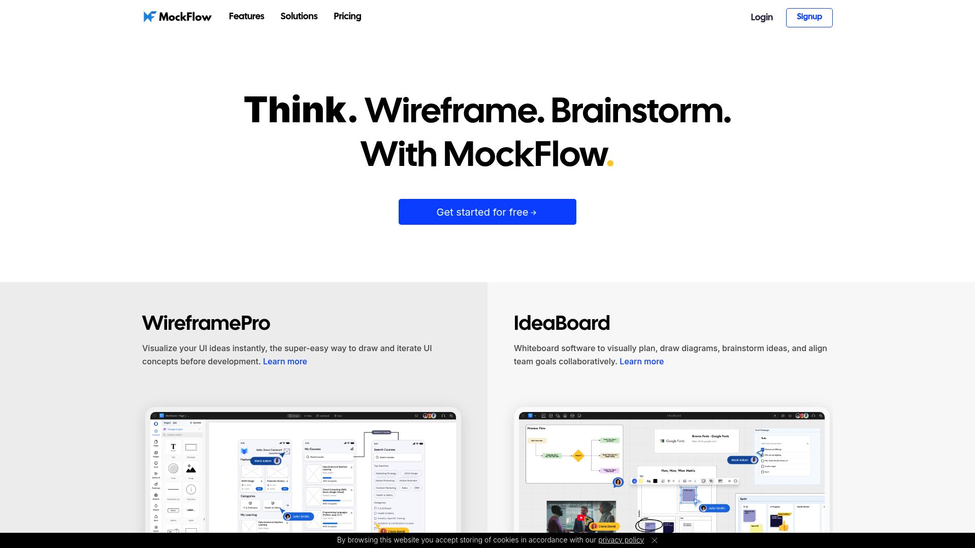 <h2>Online suite for wireframing, UI planning, and team collaboration.</h2><hr><h3><strong>1. Overview</strong></h3><p>MockFlow is a browser-based platform for UI planning that includes tools for wireframing, site mapping, design documentation, and collaboration. Its flagship tool, WireframePro, allows designers to rapidly prototype interfaces using pre-built UI packs and templates. MockFlow also helps teams plan and organize UI projects through flows, moodboards, and component libraries. It’s ideal for designers, product managers, and teams working on early-stage design ideation.</p><hr><h3><strong>2. Key Features</strong></h3><ul><li><p><strong>WireframePro editor</strong> – drag-and-drop wireframing with built-in UI kits</p></li><li><p><strong>UI packs and templates</strong> – access ready-made components for fast prototyping</p></li><li><p><strong>Site maps and workflows</strong> – visualize app or website structure</p></li><li><p><strong>Design documentation</strong> – maintain specs, notes, and UI guidelines</p></li><li><p><strong>UI revision history</strong> – track and manage version changes</p></li><li><p><strong>Moodboards and style guides</strong> – collect visual references and define brand styles</p></li><li><p><strong>Team workspaces</strong> – collaborate on UI planning in real time</p></li><li><p><strong>Component libraries</strong> – reuse and manage design assets across projects</p></li><li><p><strong>Multi-format export</strong> – download wireframes as PNG, PDF, or interactive HTML</p></li><li><p><strong>Cloud-based access</strong> – work from anywhere with browser-based tools</p></li></ul><hr><h3><strong>3. Type / Platform / Pricing / Integrations</strong></h3><ul><li><p><strong>Type:</strong><br><code>UI Design</code>, <code>Prototyping</code>, <code>Workflow Boosters</code><br>MockFlow supports early UI ideation, wireframing, and structured planning across design teams.</p></li><li><p><strong>Platform:</strong><br><code>Web</code>, <code>Windows</code>, <code>macOS</code><br>Accessible via web browser and desktop apps for macOS and Windows.</p></li><li><p><strong>Pricing:</strong><br>• <strong>Free Plan</strong> – 1 UI project, limited features<br>• <strong>Premium Plan</strong> – $14/month per user (billed annually), includes unlimited projects and advanced tools<br>• <strong>TeamPack Plan</strong> – $160/month for 5 users, adds collaboration and team features<br><strong>Free Trial available</strong> on all plans</p></li><li><p><strong>Integrations:</strong><br>• <code>Slack</code>, <code>API Available</code><br>• Productivity &amp; Collaboration: Google Drive, Microsoft Teams, Trello<br>• Development: GitHub<br>• API Access: Available</p></li></ul><hr><h3><strong>4. Best For</strong></h3><ul><li><p>UI designers wireframing and planning early-stage ideas</p></li><li><p>Product managers structuring app flows and site maps</p></li><li><p>Remote teams collaborating on design documentation</p></li><li><p>Agencies managing multiple design projects and clients</p></li></ul><hr>